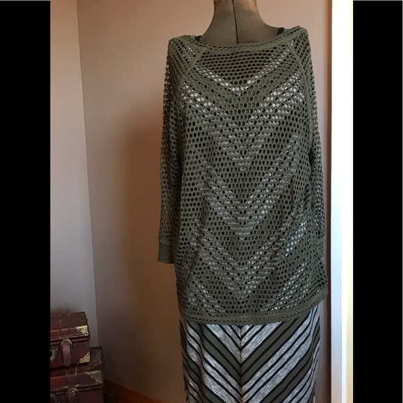 Mesh long sleeved army green cover shirt - Picture 6 of 7